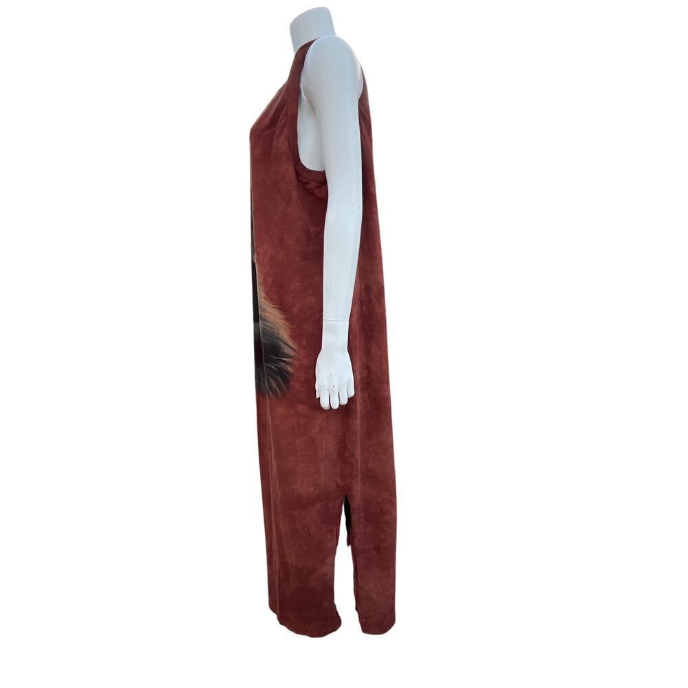 The Mountain Vintage 1998 Baby Gorilla Maxi Dress 2XL Brown Tie Dye Sleeveless - Picture 3 of 9